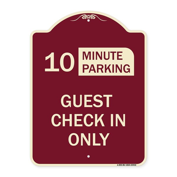 Signmission Guest Check in Choose Your Limit Minute Parking Heavy-Gauge Aluminum Sign, 24" x 18", BU-1824-23932 A-DES-BU-1824-23932 - main